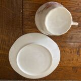 Set of 2 old porcelain cups with their saucer