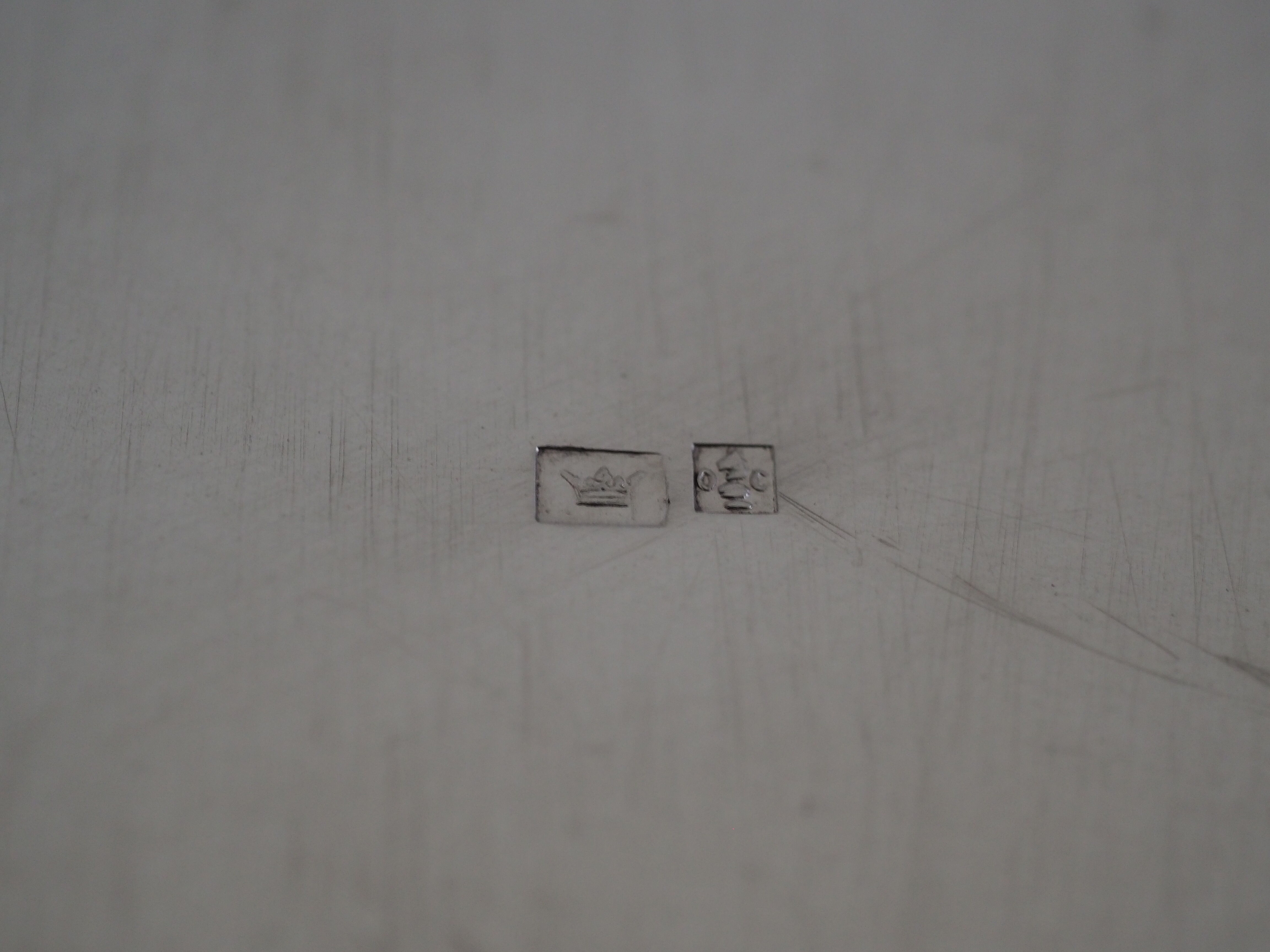 Round silver metal shape dish, punched Christofle