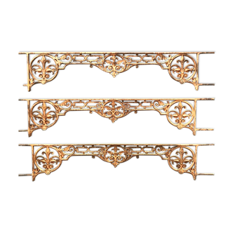 Suite of three cast iron window grille XX century