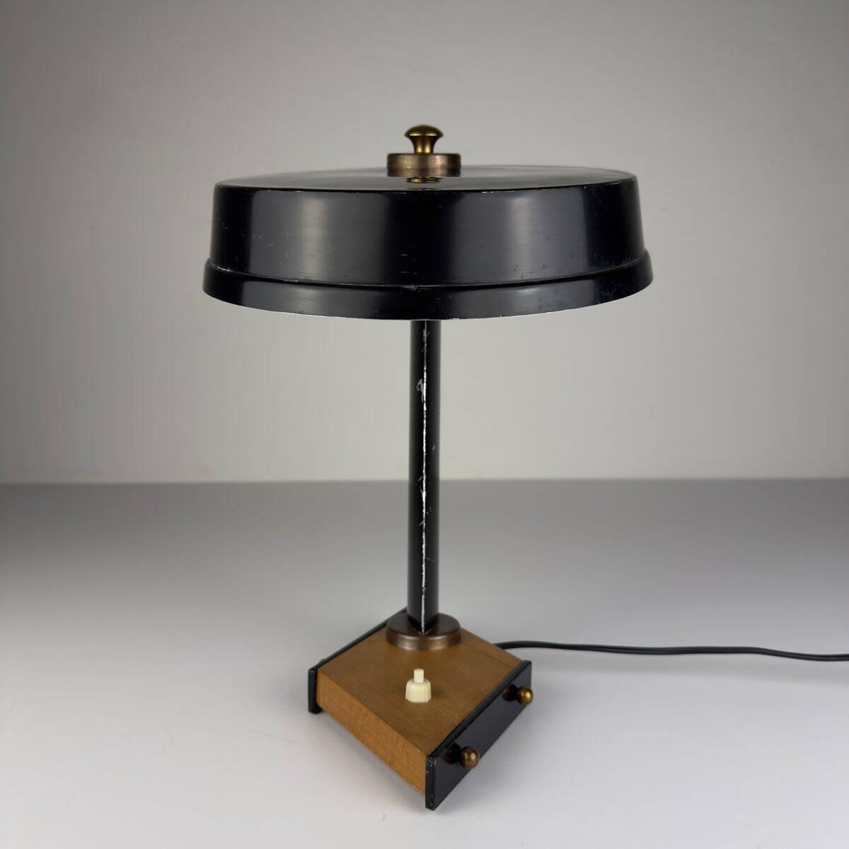 Vintage metal desk lamp attributed to Oscar Torlasco, Italy, 1950s.