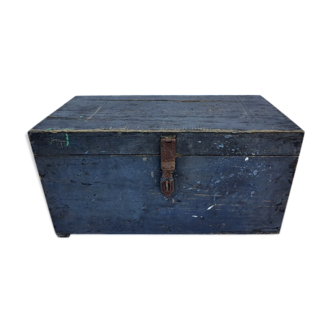 Old grey wooden chest