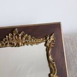 Miroir doré en bois et stuc ancien