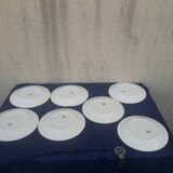 7 flat plates made of Earthenware from Badonviller DOC diam basket pattern 24 cm