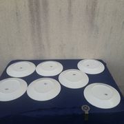 7 flat plates made of Earthenware from Badonviller DOC diam basket pattern 24 cm