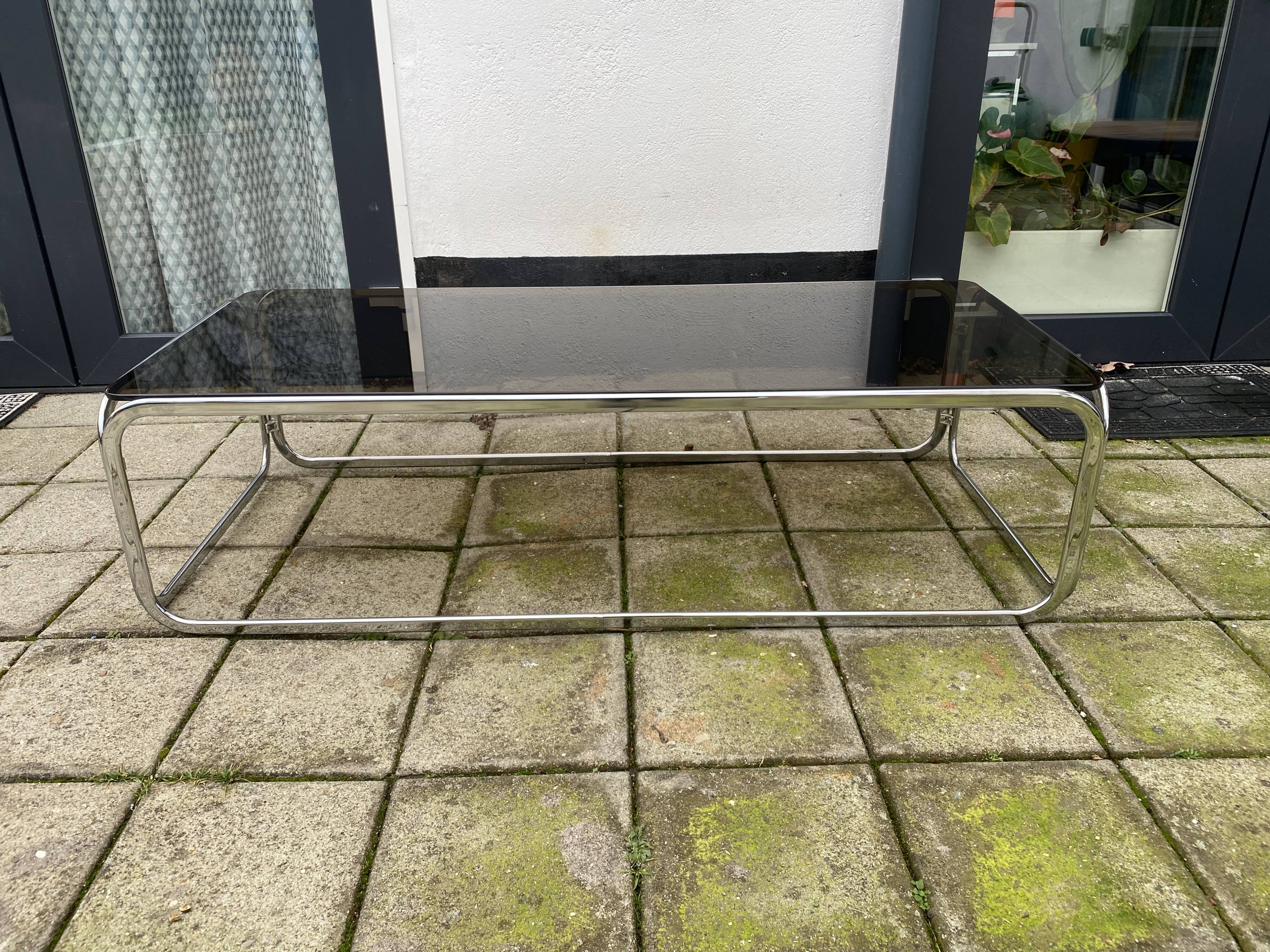 1970’s Chrome and Smoked Glass Salon table