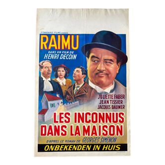 Affiche cinéma "Les Inconnus dans la maison" Raimu 35x56cm 1950