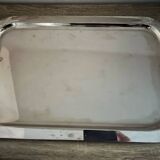 Large old stainless steel tray with stylish handles