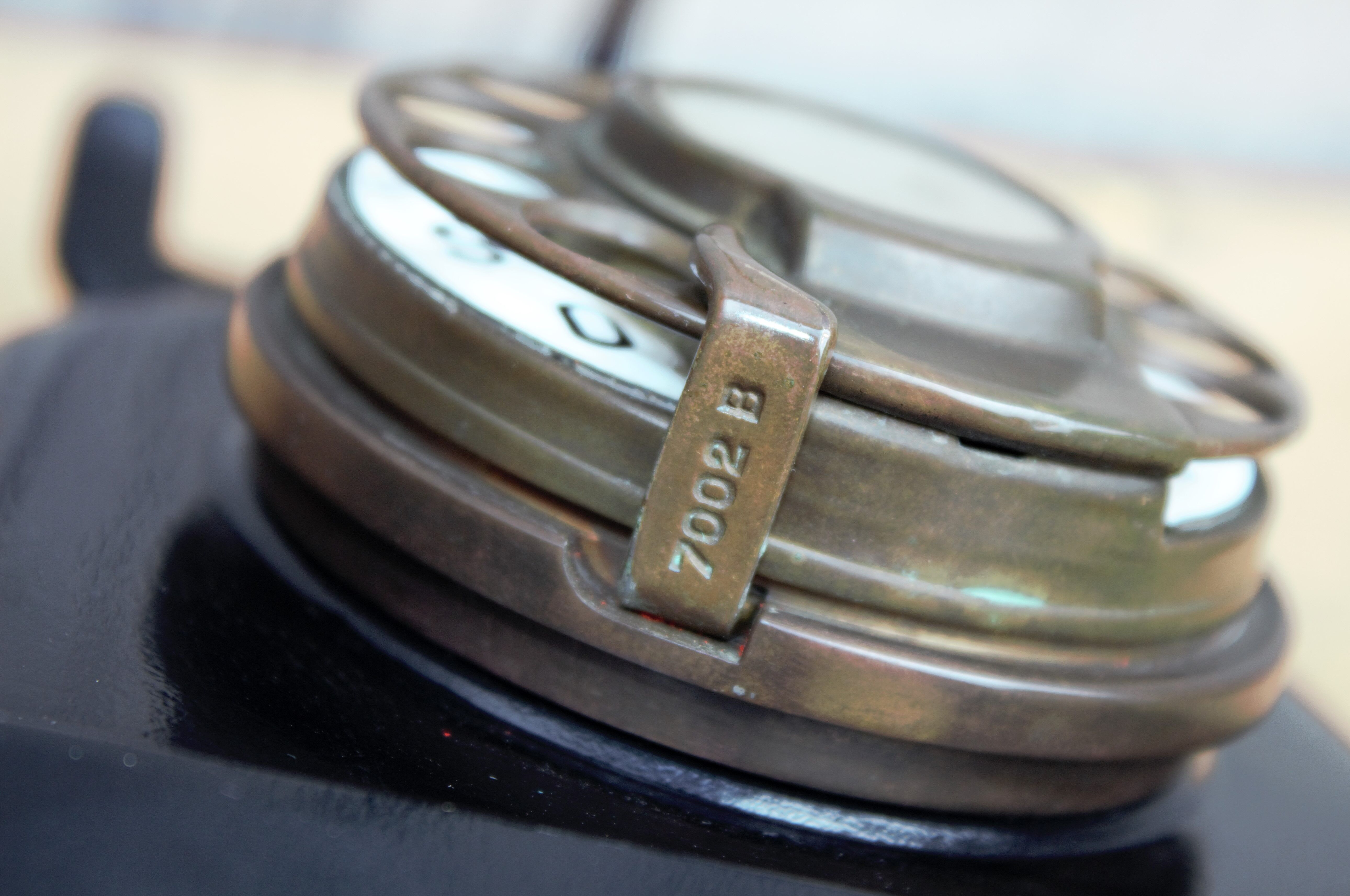 Vintage black decorative phone, industrial style, loft