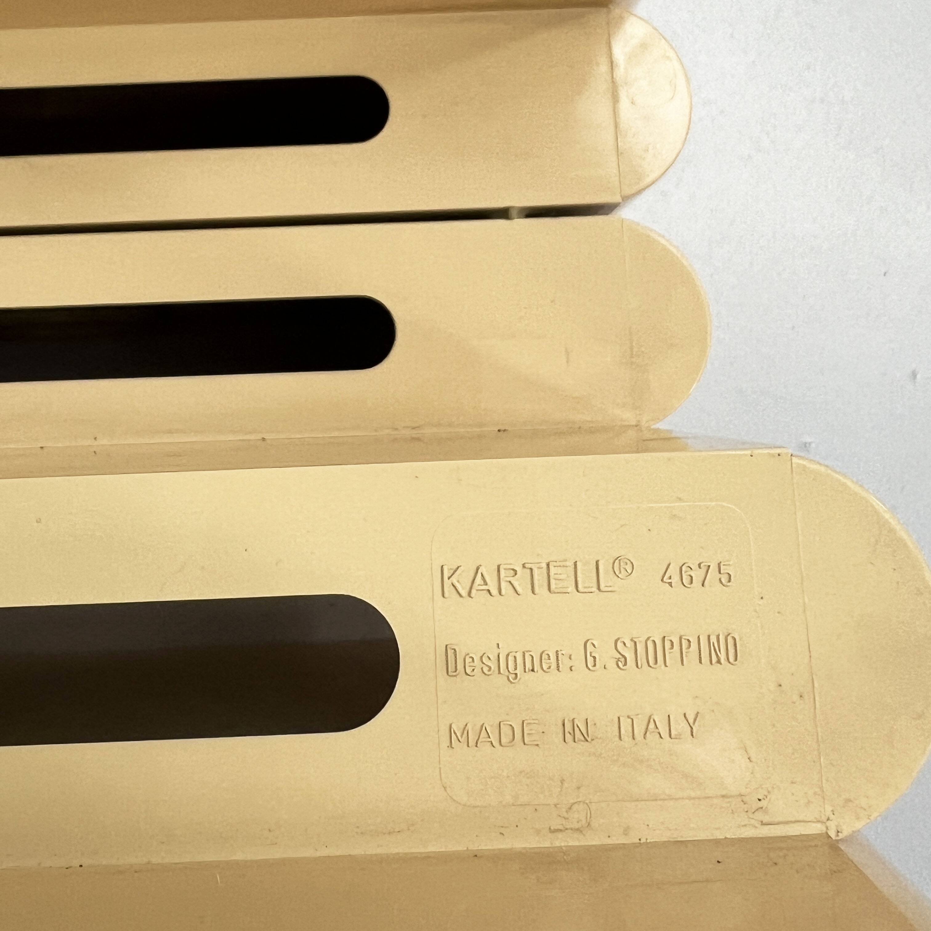 Beige magazine rack by Giotto Stoppino for Kartell, 1970