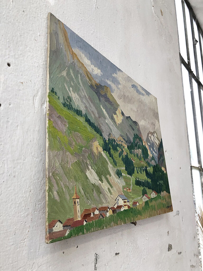 Oil painting landscape mountain 1933