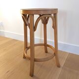 Vintage baumann stool in curved wood - 1960s design