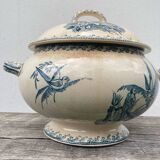 Earthenware tureen tureen Pexonne birds