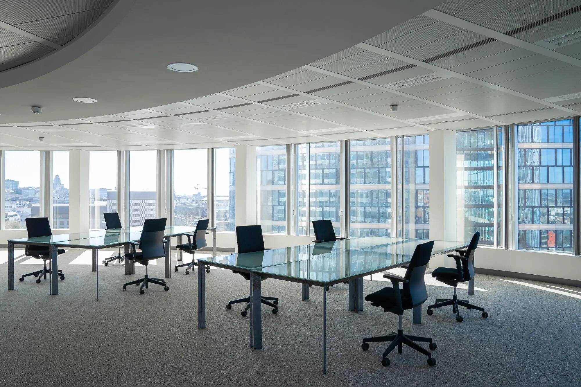 ODILE DECQ Glass Desk with metal legs
