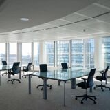 ODILE DECQ Glass Desk with metal legs