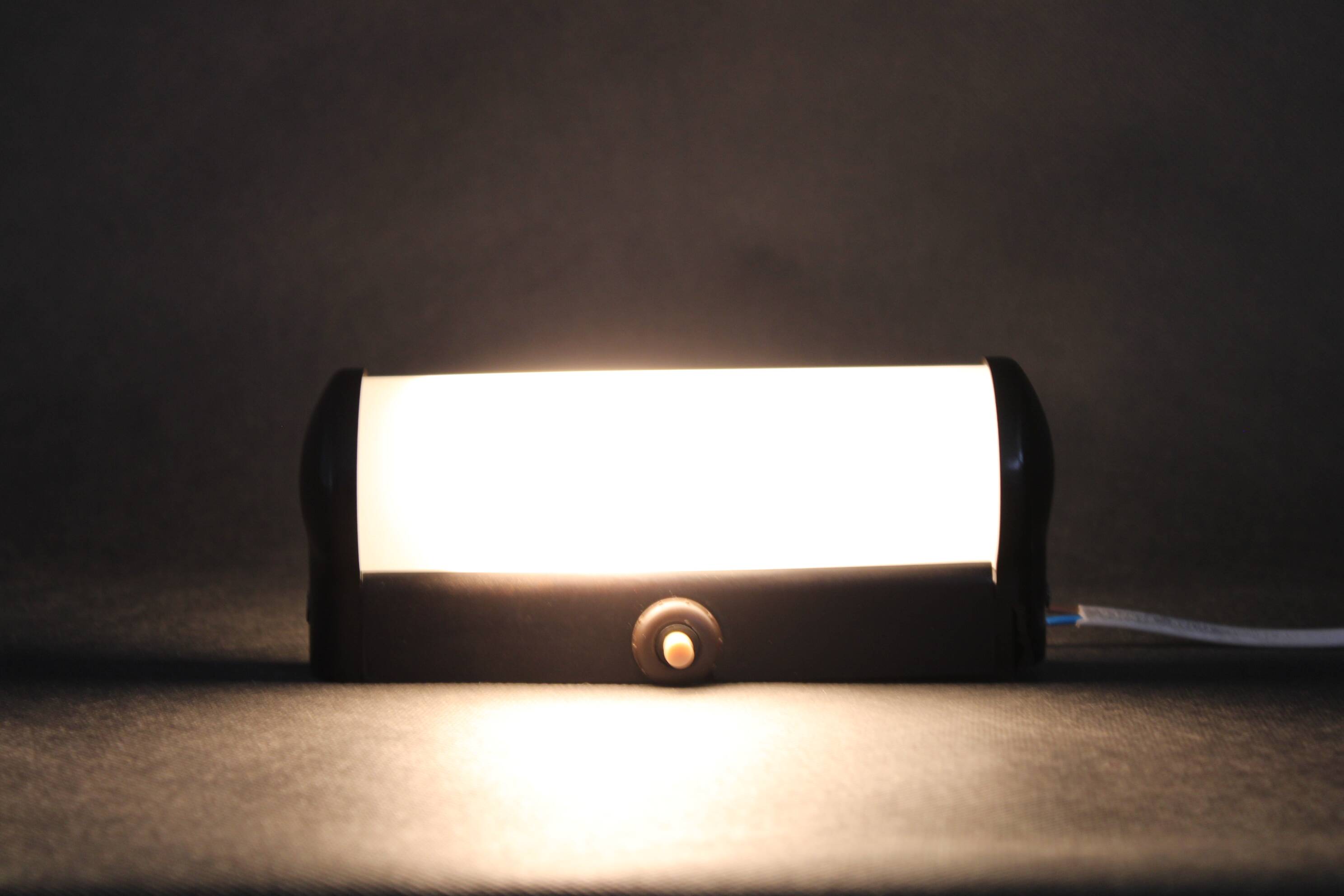 Czechoslovak Art Deco Bakelite Tubular Wall Light with Milk Glass, 1940s