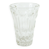 Large molded glass vase, Art Deco, 1930 - 20 x 13 cm