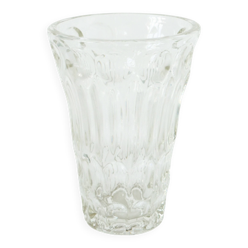 Large molded glass vase, Art Deco, 1930 - 20 x 13 cm