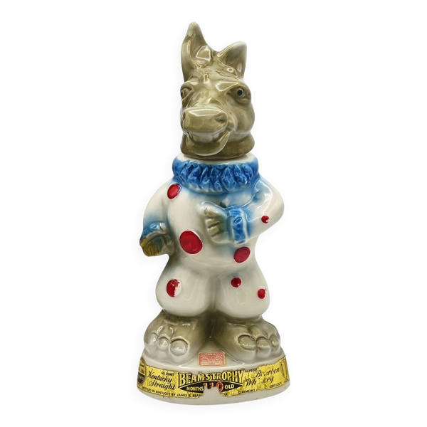 Carafe en céramique ''âne clown'' par Jim Beam, USA, 1960s
