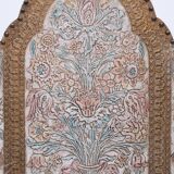 Embossed leather fire place screen 1950s italy