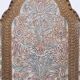 Embossed leather fire place screen 1950s italy