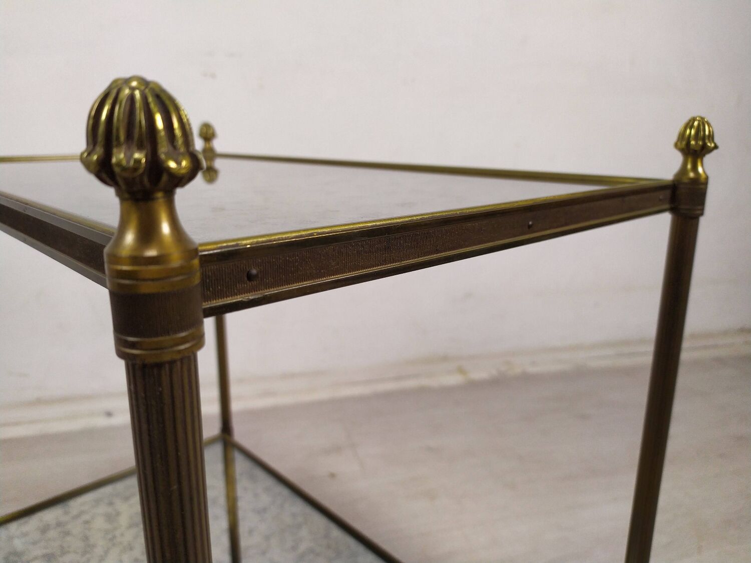 Louis XVI gilded brass console