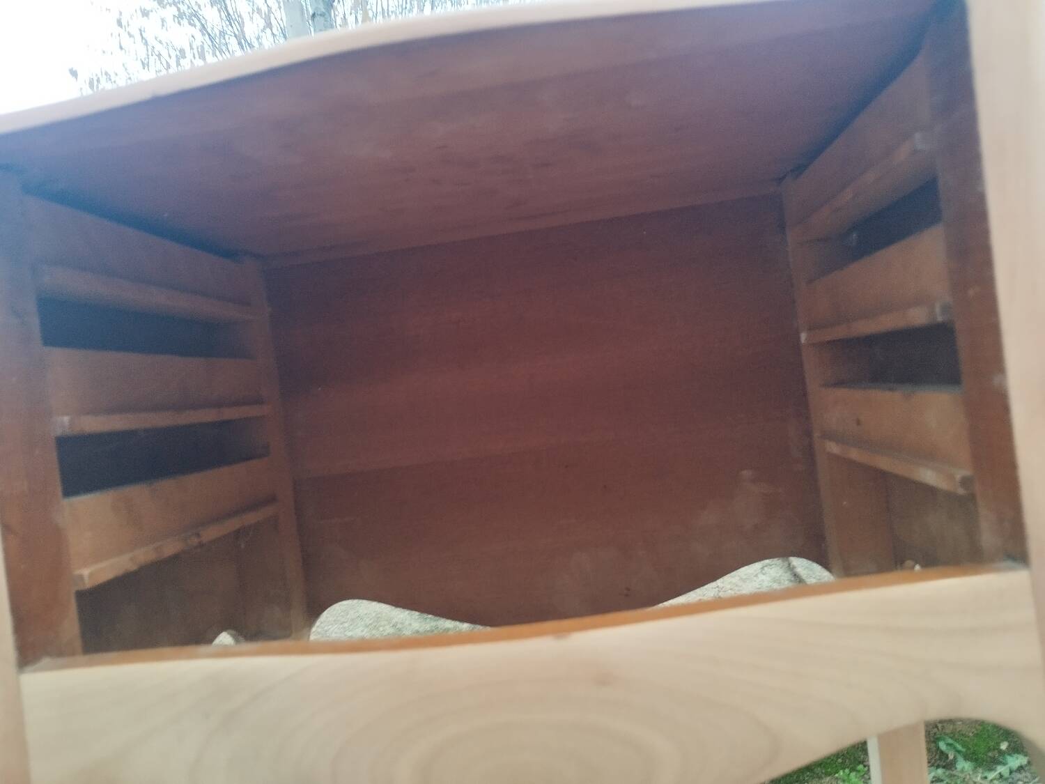 Pair of antique wooden bedside tables in Louis XV style.