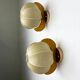 Pair of "Cocoon" wall lights in resin and pine, Italy, circa 1970