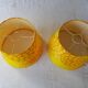 Pair of vintage yellow orange lampshade for suspension 1970
