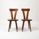 Ensemble de 2 rares chaises "Zydel" par Olgierd Szlekys et Władysław Wincze pour Ład, Pologne, années 1960