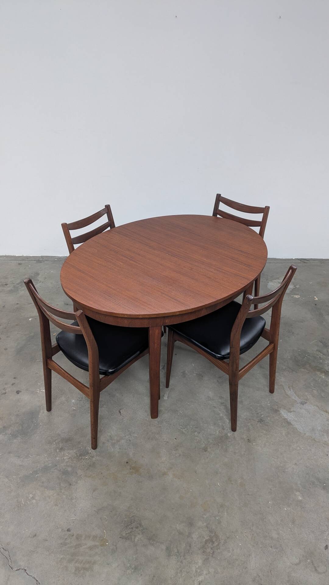 Vintage Scandinavian design table and chairs.
