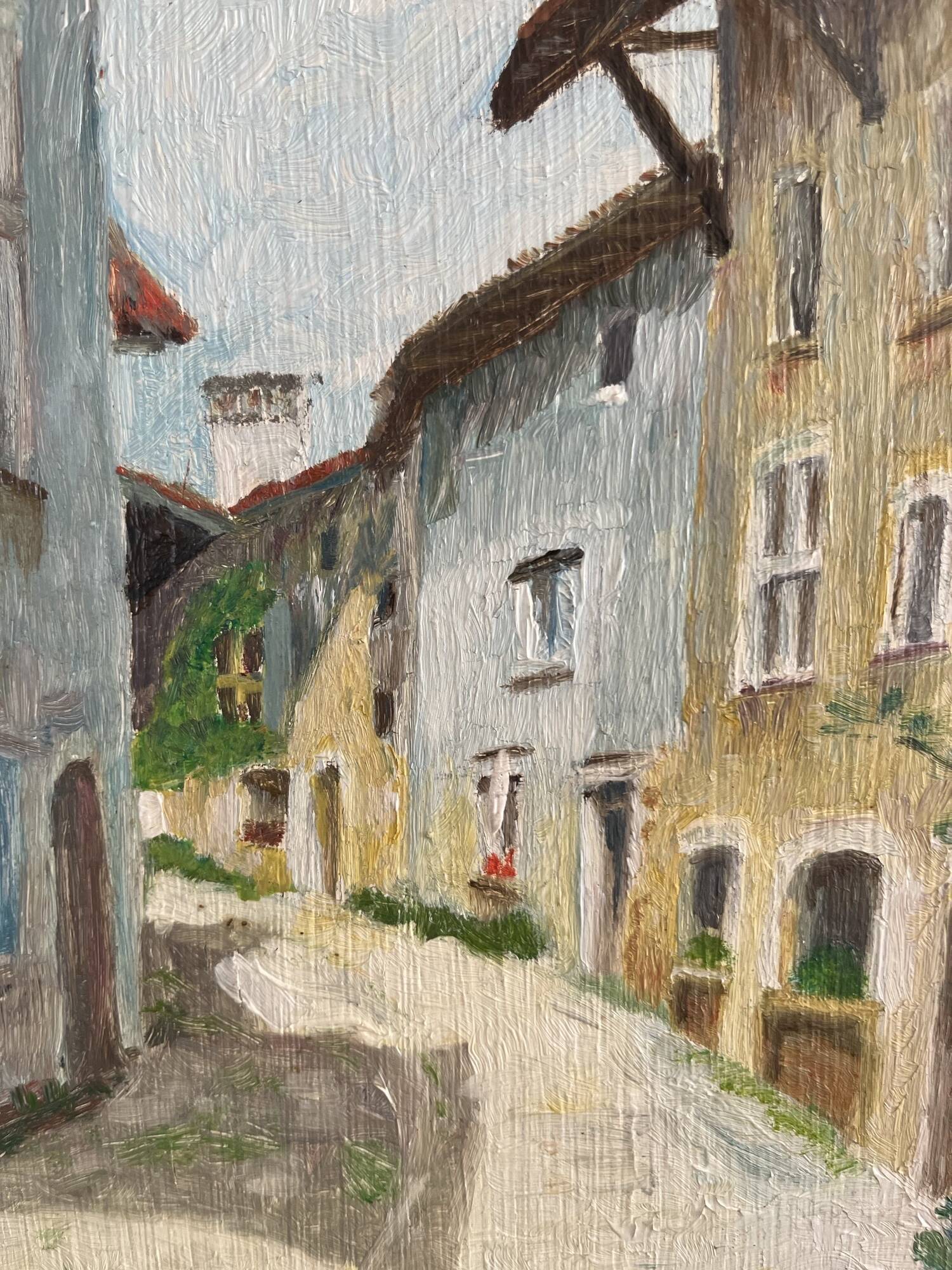 Huile sur bois village provençal