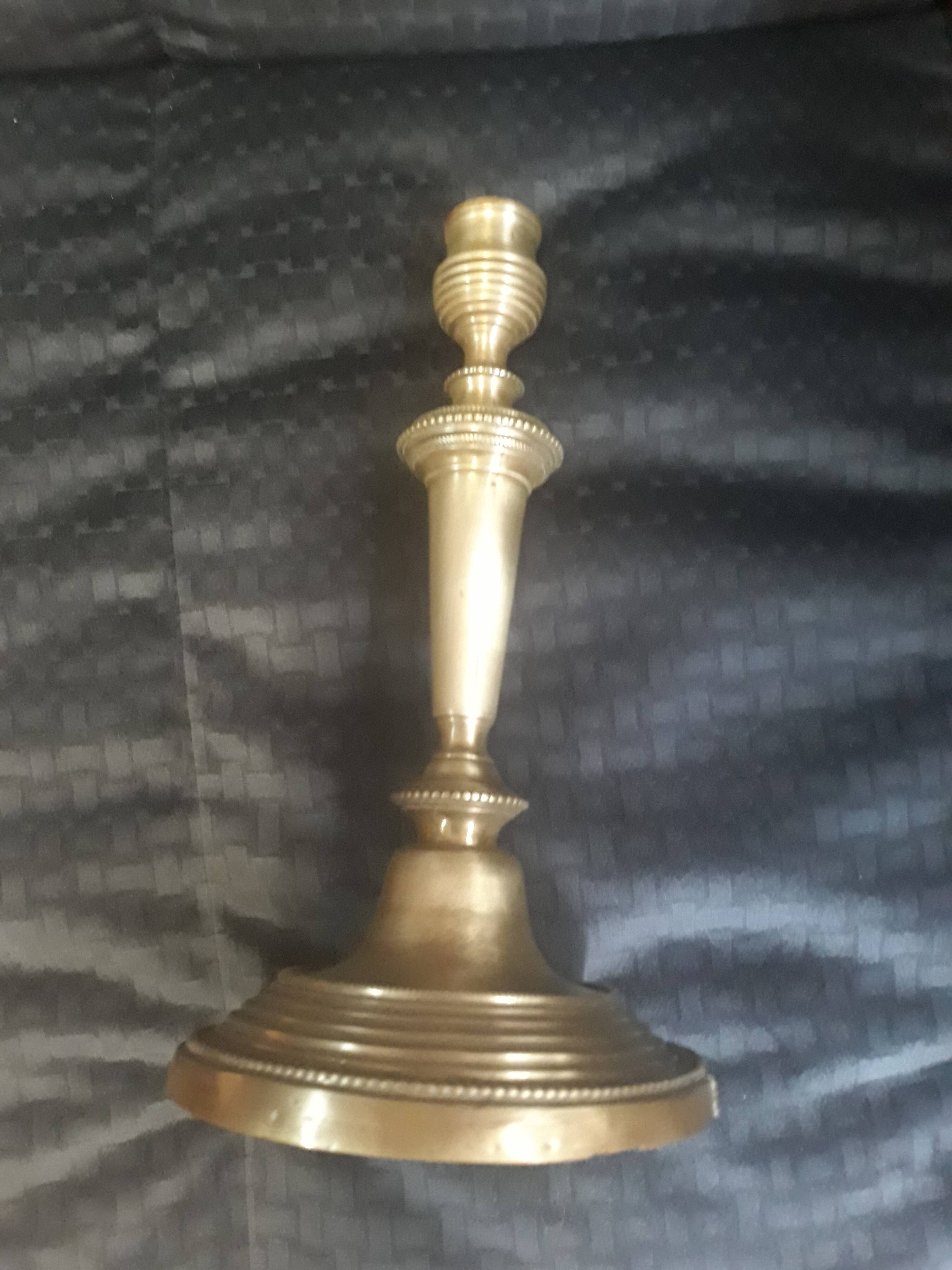 Neoclassical brass candlestick