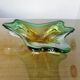 Vide poche en verre de Murano vert, ambre et transparent, années 60 70