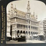 Old photography stereo, stereograph, luxury albumine 1903 Maison du Roi, Belgium