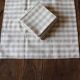 Lot 6 cotton napkins beige linen tiles