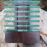 Demeter wood and glass lamp Maison Desny 1980