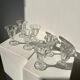 6 vintage ice cream cups with stylized foliage motifs