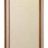 Teak spiegel met zilverkleurige accenten