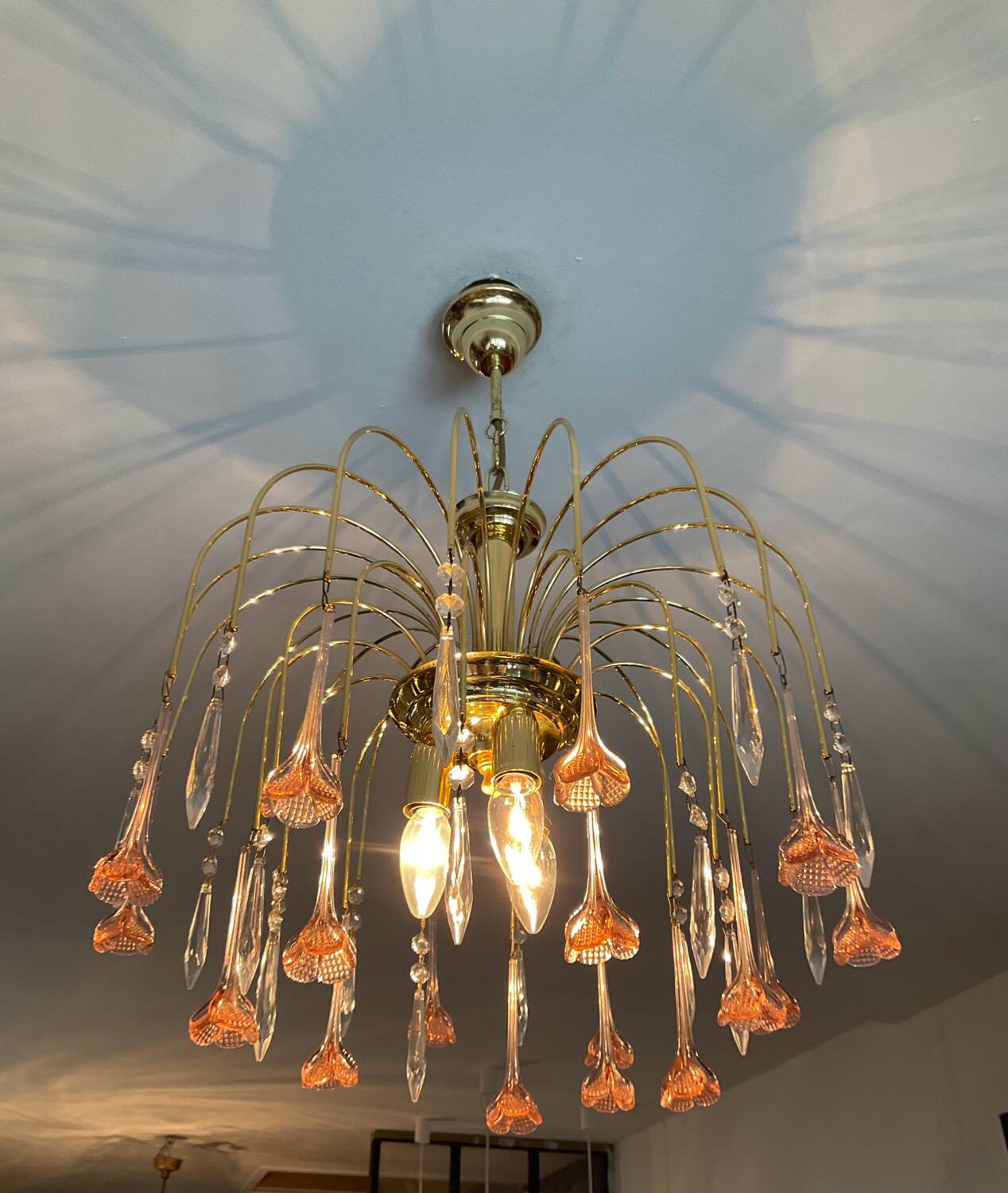 Lustre à pampilles vintage des années 70