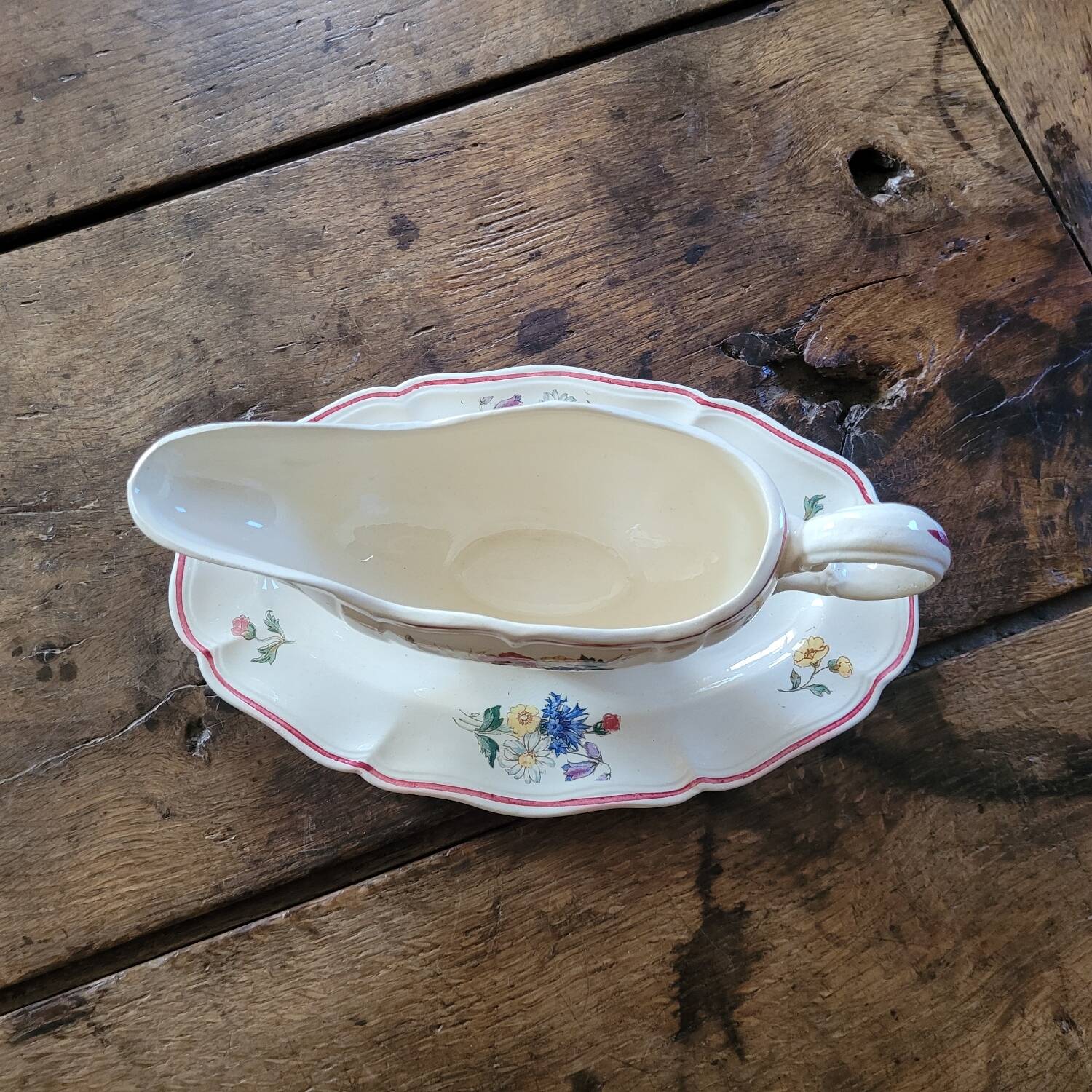 Rustic Sauce Boat Digoin Sarreguemines 1930