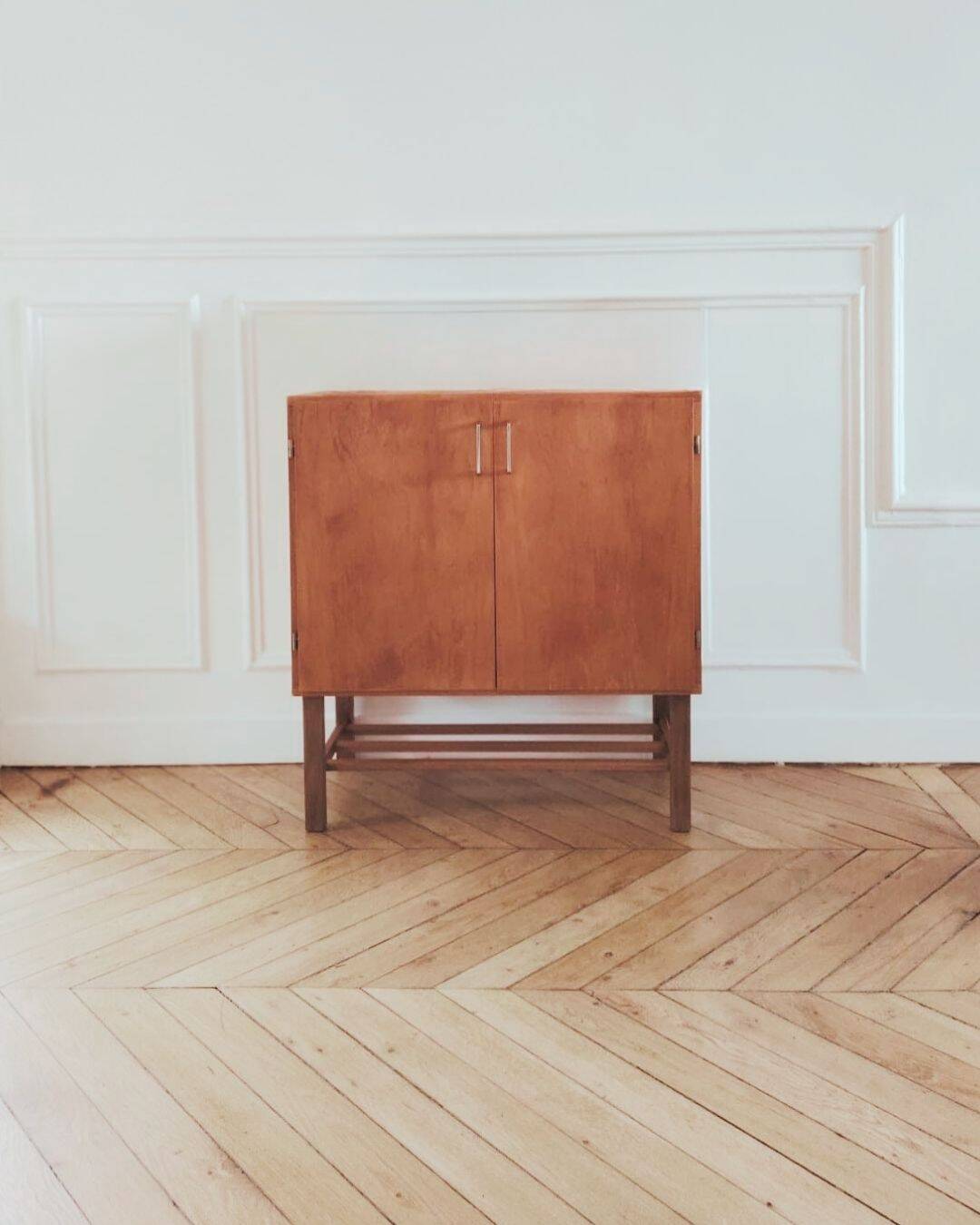 Worker/ Renovated vintage Scandinavian bedside table, 1950s-60s
