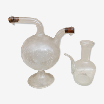 Set of 2 double-billed decanters