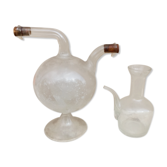 Set of 2 double-billed decanters