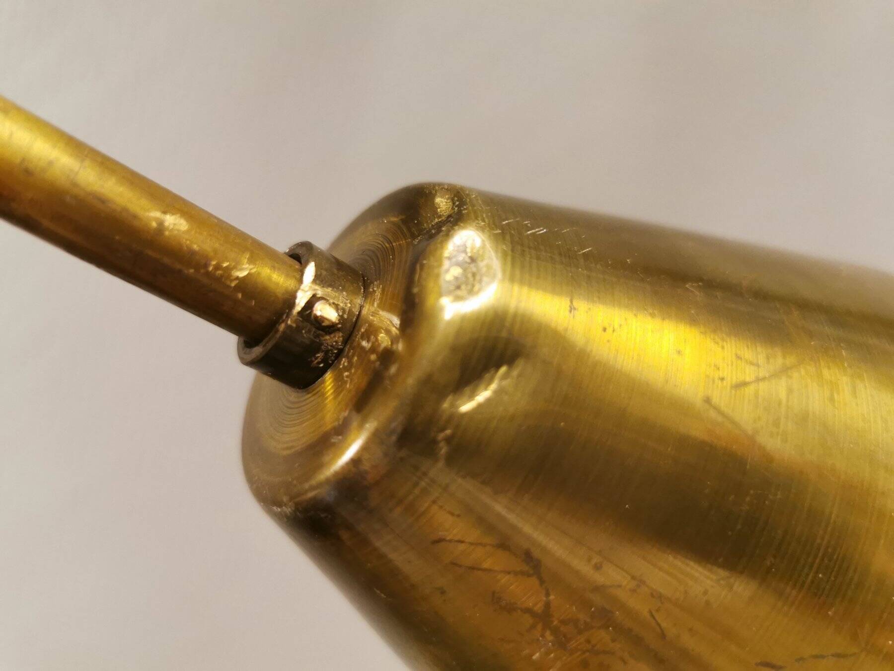 Brutalist brass hanging lamp, designed by Svend Aage Holm Sørensen Denmark
