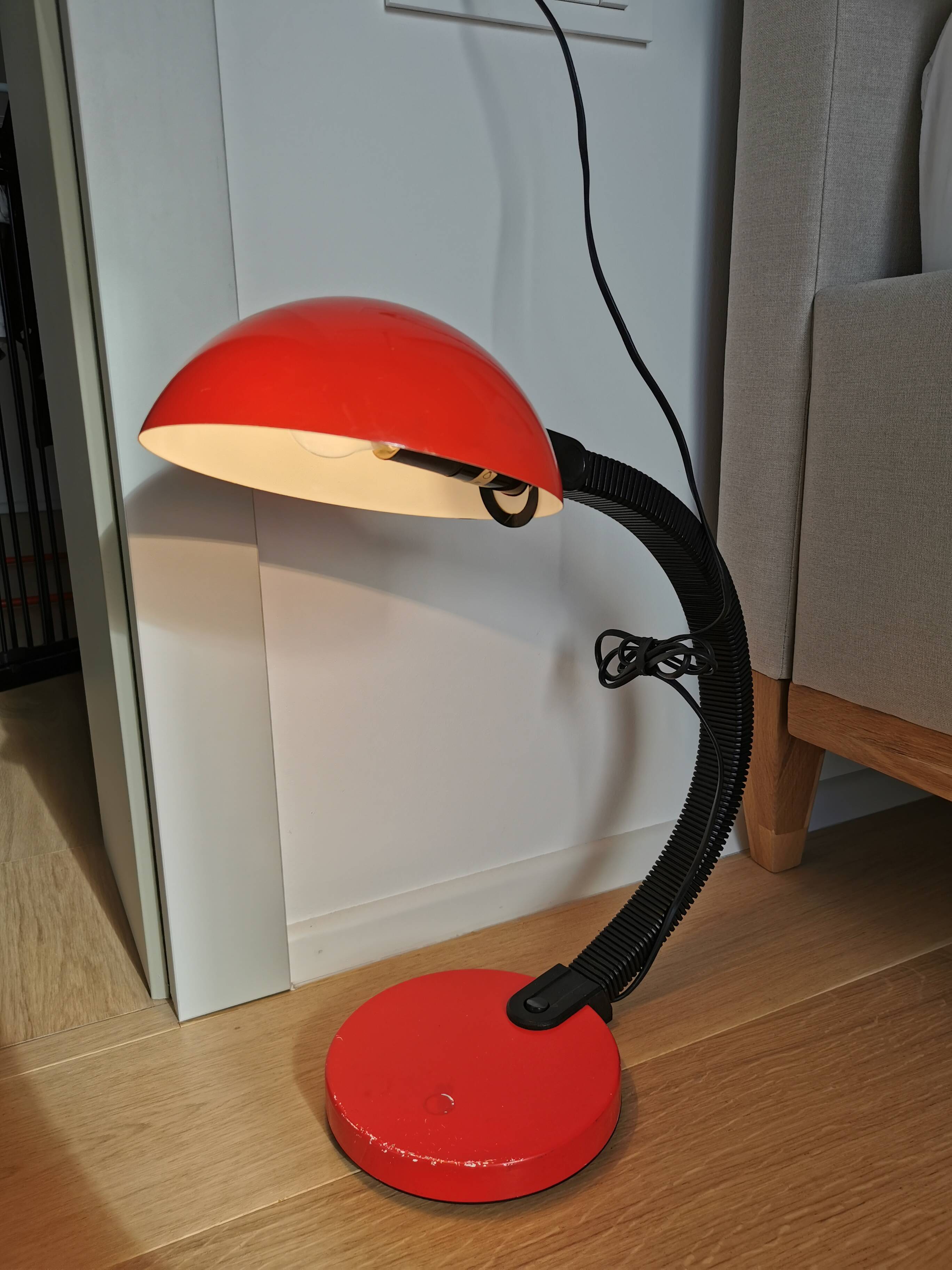 Vintage Red Desk Lamp: Mid-Century Modern Oslo Table Light