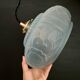 Vintage art deco lampshade pendant lamp in blue frosted glass
