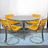 Vintage Space Age dinner table and four chairs