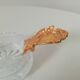 Individual ashtray in molded glass and gold aluminum