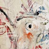 Modern Abstract Painting, Acrylic on Wood, Framed