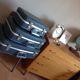 Set of three grey air hostess suitcases / vintage 60s-70s